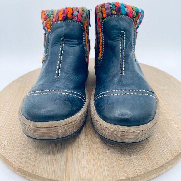 Boho! Rieker Felicitas Blue Ankle Booties - Picture 3 of 10